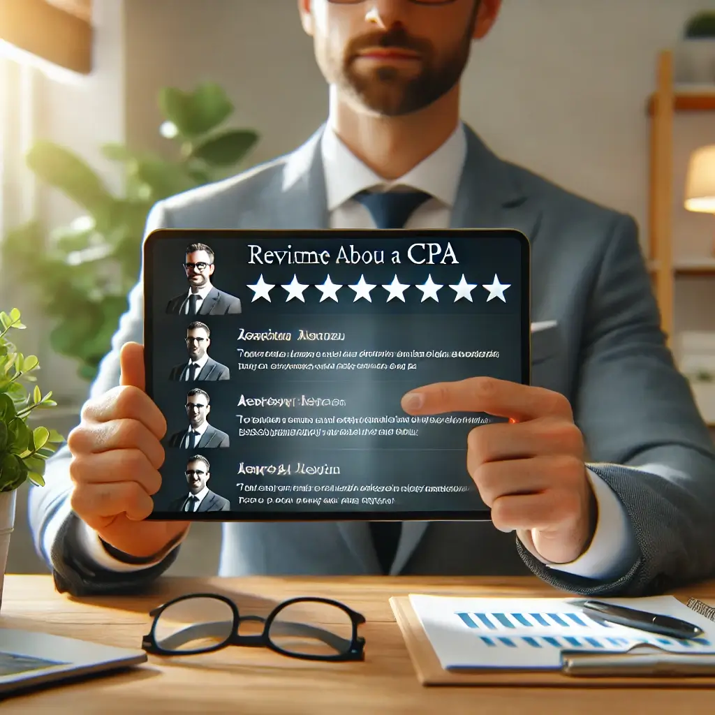 Image placeholder: A CPA advising a business owner on tax strategies using a whiteboard.