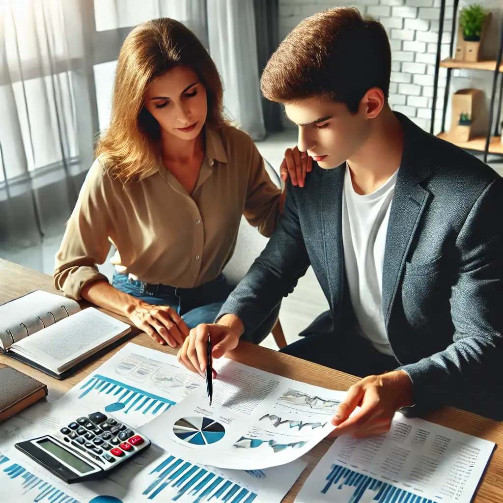 Image placeholder: A CPA guiding a small business owner through financial reports.