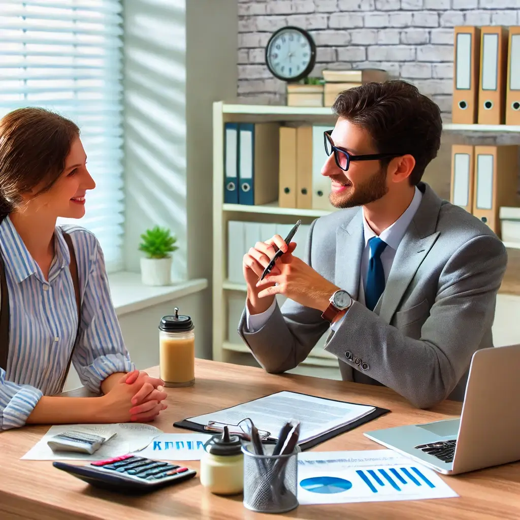 Image placeholder: A small business owner consulting with a CPA about transitioning bookkeeping services.
