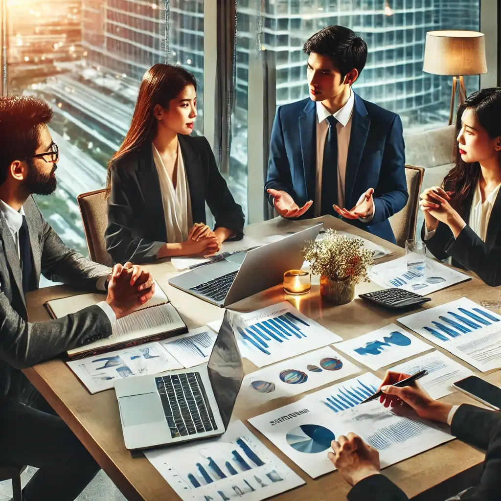 Image placeholder: A team of accountants discussing strategies for improving financial outcomes.