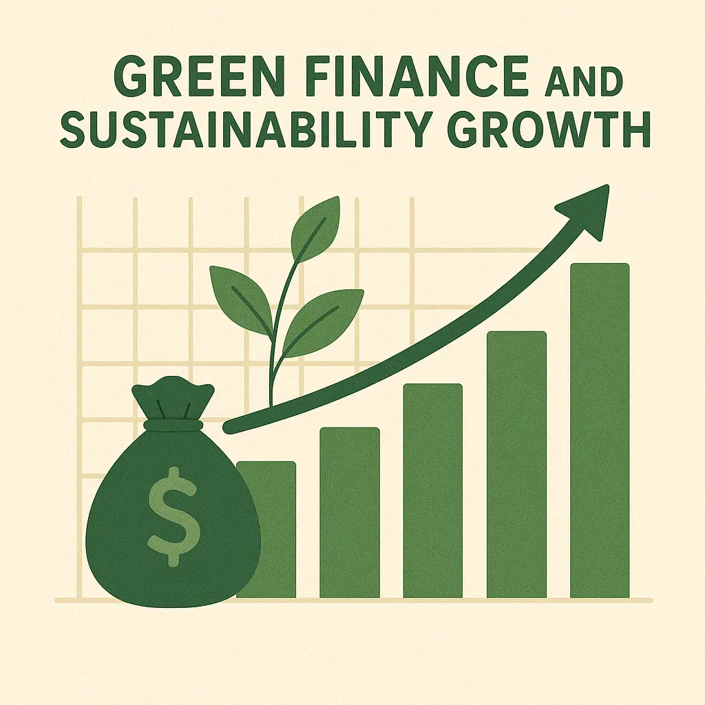 Green finance and sustainability growth graph