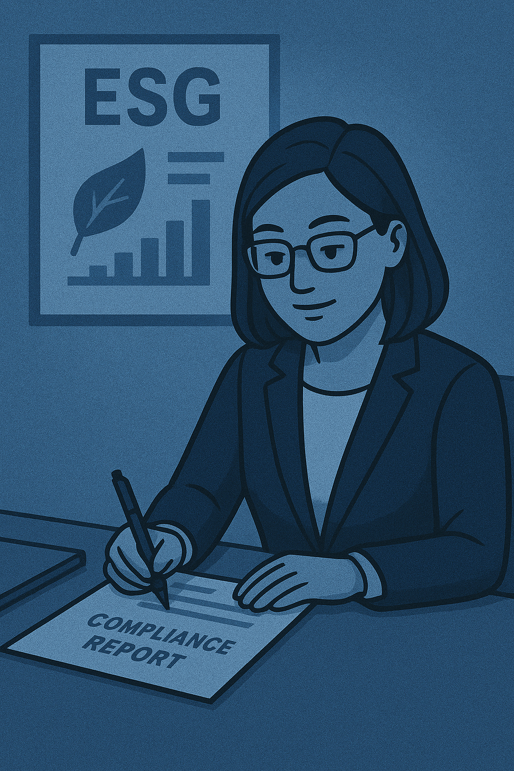 CPA drafting ESG compliance report for small business