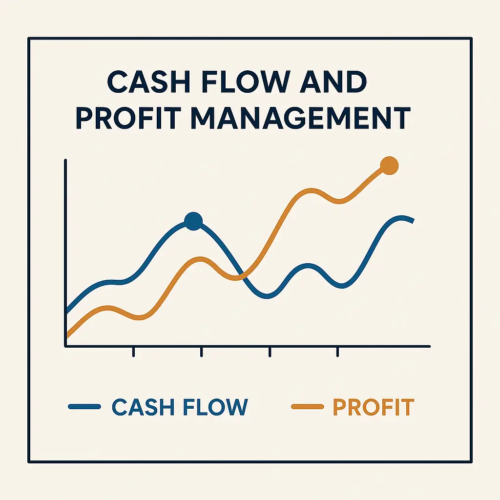 Chart of cash flow and profit management