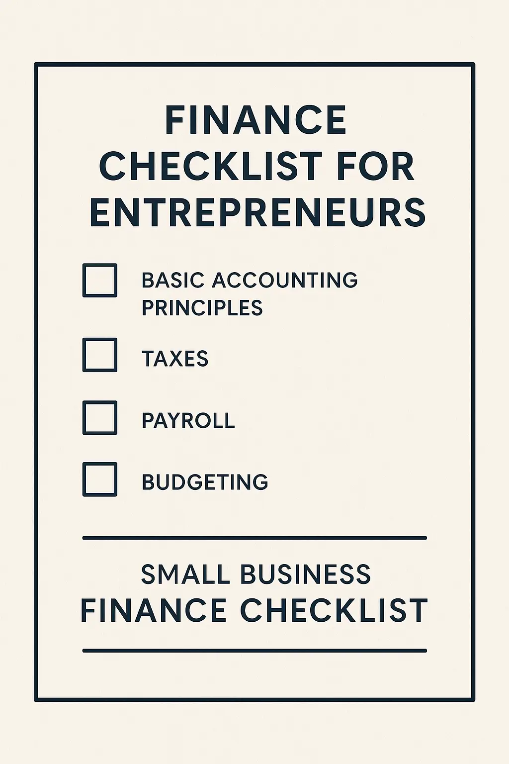 Printable finance checklist for entrepreneurs