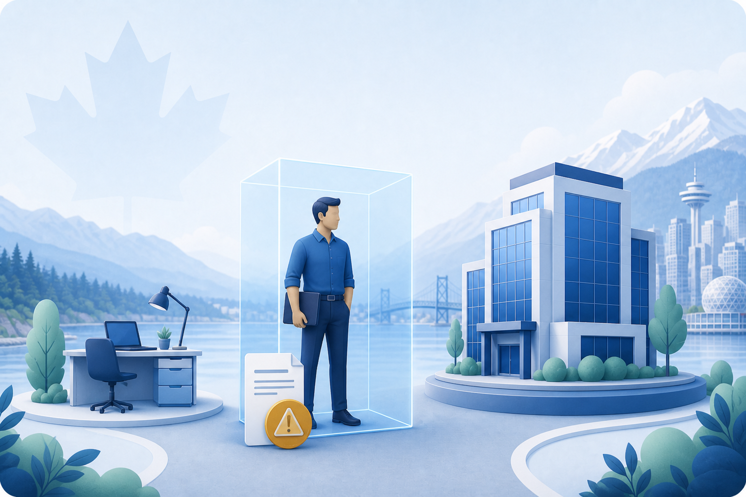 Illustration of a personal services business contractor working through a corporation for a client company